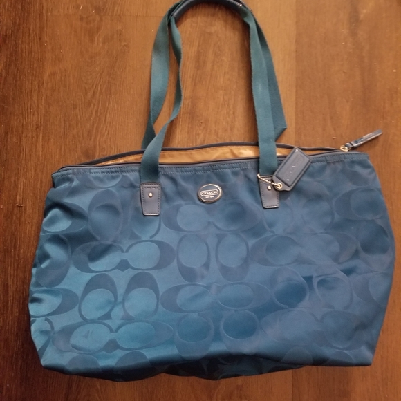 Coach Teal Signature Tote Bag - Picture 1 of 3